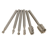 6pcs/Set Stainless Steel Assorted Diamond Coated Burrs Grinding Carving Tool 3.17mm Working Wholesale Kit - Aladdin Shoppers