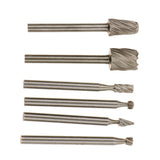 6pcs/Set Stainless Steel Assorted Diamond Coated Burrs Grinding Carving Tool 3.17mm Working Wholesale Kit - Aladdin Shoppers