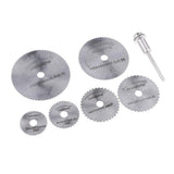 7 Pieces 1/8 Inch Shank High Speed Steel HSS Mini Circular Saw Blades with Mandrels for Metal Cutting Wood Working Rotary Tool - Aladdin Shoppers