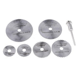 7 Pieces 1/8 Inch Shank High Speed Steel HSS Mini Circular Saw Blades with Mandrels for Metal Cutting Wood Working Rotary Tool - Aladdin Shoppers
