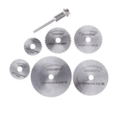 7 Pieces 1/8 Inch Shank High Speed Steel HSS Mini Circular Saw Blades with Mandrels for Metal Cutting Wood Working Rotary Tool - Aladdin Shoppers