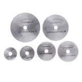7 Pieces 1/8 Inch Shank High Speed Steel HSS Mini Circular Saw Blades with Mandrels for Metal Cutting Wood Working Rotary Tool - Aladdin Shoppers