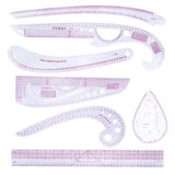 7 Style Multifunction French Curve Ruler Fashion Ruler Set Cutting Ruler Button Curve Arm Sleeve Grade Ruler Sewing Tool - Aladdin Shoppers