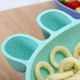 Maxbell Kids Child Plate Flatware Set Spoon Chopsticks Dinnerware Tableware Green