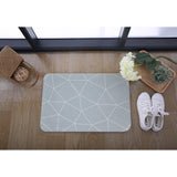 Max Korean Floor Mat Rug Bathroom Non-Slip Carpet - Grey Background Grid 40x60cm