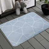 Max Korean Floor Mat Rug Bathroom Non-Slip Carpet - Grey Background Grid 40x60cm