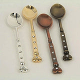 Max Retro Style Ice Cream Tea Coffee Spoon Small Condiment Spoons Sugar Bronze 2