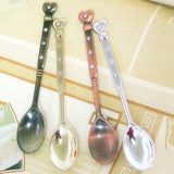 Max Retro Style Ice Cream Tea Coffee Spoon Small Condiment Spoons Sugar Bronze 2
