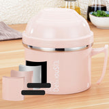 Max Stainless Steel 3 tier thermal bento Lunch Box Snack Cup With Soup Bowl Pink