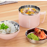 Max Stainless Steel 3 tier thermal bento Lunch Box Snack Cup With Soup Bowl Pink