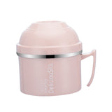 Max Stainless Steel 3 tier thermal bento Lunch Box Snack Cup With Soup Bowl Pink