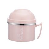Max Stainless Steel 3 tier thermal bento Lunch Box Snack Cup With Soup Bowl Pink
