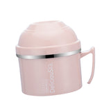 Max Stainless Steel 3 tier thermal bento Lunch Box Snack Cup With Soup Bowl Pink