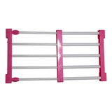 Max Wardrobe Closet Storage Rack Layered Partition Board Shelf  Rose Red 50-80cm