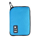 Maxbell Portable Case Pouch Storage Bag For Earphone Data Cable Charger USB blue