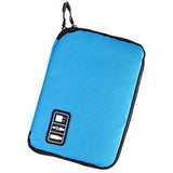 Maxbell Portable Case Pouch Storage Bag For Earphone Data Cable Charger USB blue