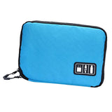 Maxbell Portable Case Pouch Storage Bag For Earphone Data Cable Charger USB blue