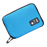 Maxbell Portable Case Pouch Storage Bag For Earphone Data Cable Charger USB blue