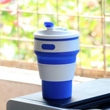 Maxbell Coffee/Tea/Water Mug Collapsible & Foldable Cup School Travel Use Dark Blue