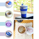 Maxbell Coffee/Tea/Water Mug Collapsible & Foldable Cup School Travel Use Dark Blue