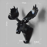 Max Wall Mounted Resin Animal Hooks Coat Hat Hanger Holder Black Elk