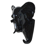 Max Wall Mounted Resin Animal Hooks Coat Hat Hanger Holder Black Elephant