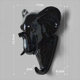 Max Wall Mounted Resin Animal Hooks Coat Hat Hanger Holder Black Elephant