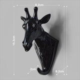 Max Wall Mounted Resin Animal Hooks Coat Hat Hanger Holder Black Giraffe