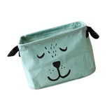 Max Simple Pure Color Cotton and Linen Cartoon Storage Bag Green