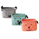 Max Simple Pure Color Cotton and Linen Cartoon Storage Bag Green