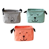 Max Simple Pure Color Cotton and Linen Cartoon Storage Bag Green