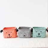 Max Simple Pure Color Cotton and Linen Cartoon Storage Bag Green