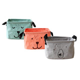 Max Simple Pure Color Cotton and Linen Cartoon Storage Bag Green
