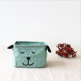 Max Simple Pure Color Cotton and Linen Cartoon Storage Bag Green