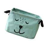 Max Simple Pure Color Cotton and Linen Cartoon Storage Bag Green