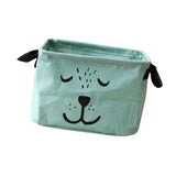 Max Simple Pure Color Cotton and Linen Cartoon Storage Bag Green
