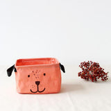 Max Simple Pure Color Cotton and Linen Cartoon Storage Bag Orange