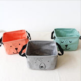 Max Simple Pure Color Cotton and Linen Cartoon Storage Bag Orange