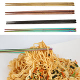 Max Stainless Long Chopsticks Metal Reusable Chopsticks Dinnerware Golden