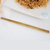 Max Stainless Long Chopsticks Metal Reusable Chopsticks Dinnerware Golden