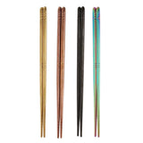 Max Stainless Long Chopsticks Metal Reusable Chopsticks Dinnerware Golden