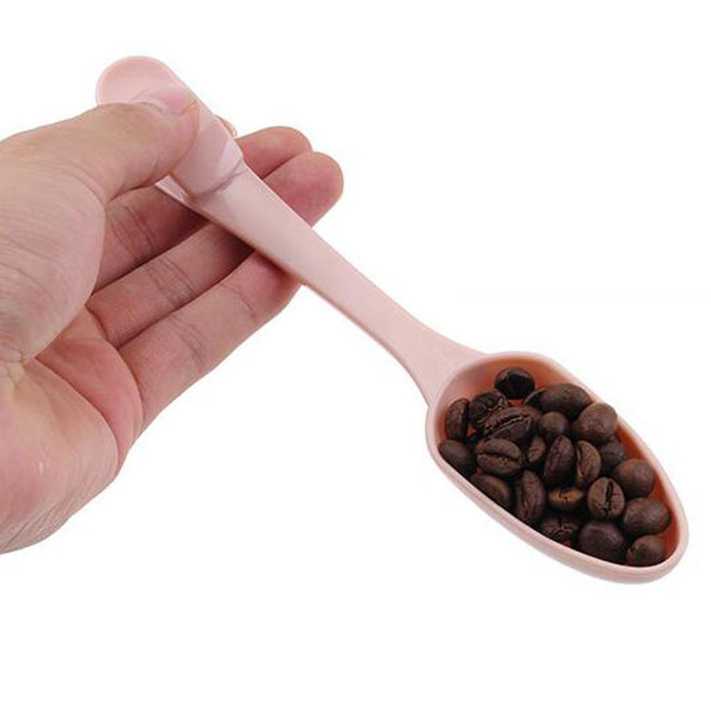 Max Seasoning Spoon Measuring Scoop with Coffee Bag Sealing Clip  Pink