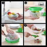 Maxbell 60 Second Salad Maker Cutter Bowl Cutter Slicer Healthy Salad Tool Green