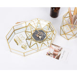 Max Glass Makeup Organizer Jewelry Tray Table Succulent Plants Polygons L