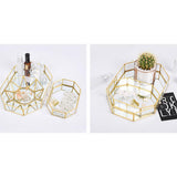 Max Glass Makeup Organizer Jewelry Tray Table Succulent Plants Polygons L