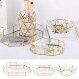 Max Glass Makeup Organizer Jewelry Tray Table Succulent Plants Polygons L