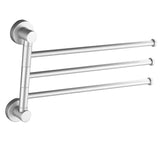 Space Aluminum Rotating Bathroom Towel Rack Clothes Holder 3 Bar