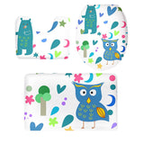 3PCS Owl Series Bathroom Toilet Covers Set Flannel Mats Bathroom Rug 5