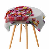 Max Digital Printing Tablecloth Table Cover 140x140cm 14.Hearts candies