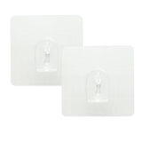 Max Traceless Wall Hook Adhesive Sticky Clothes Hanger 70x70mm Clear -2pcs